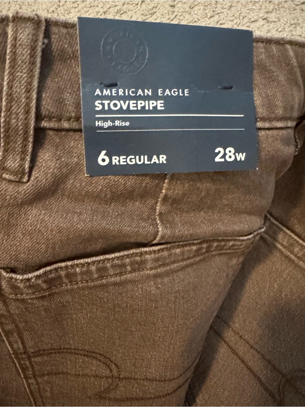 American Eagle Outfitters Stovepipe High-Rise Jeans — Brown